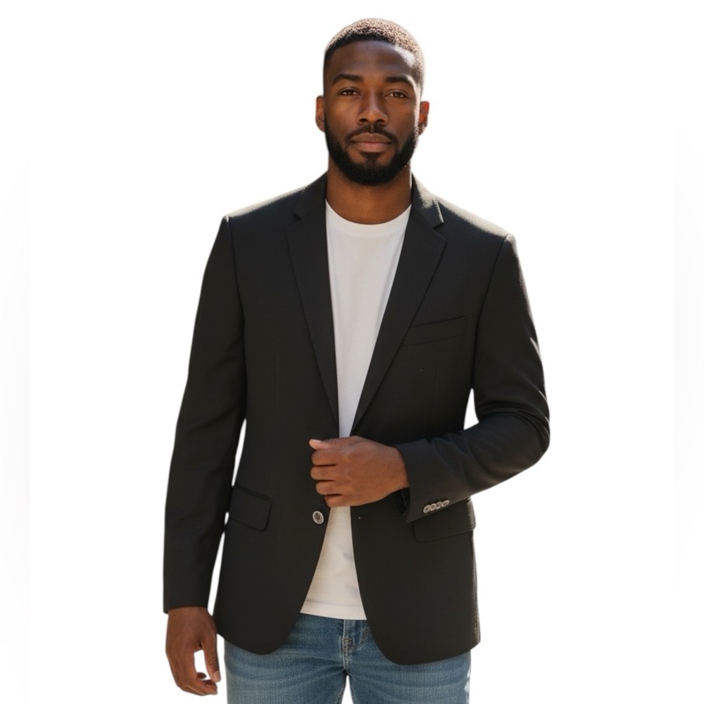 Joseph Abboud Men's Slim Fit Black Blazer 40 Regular 100% Wool